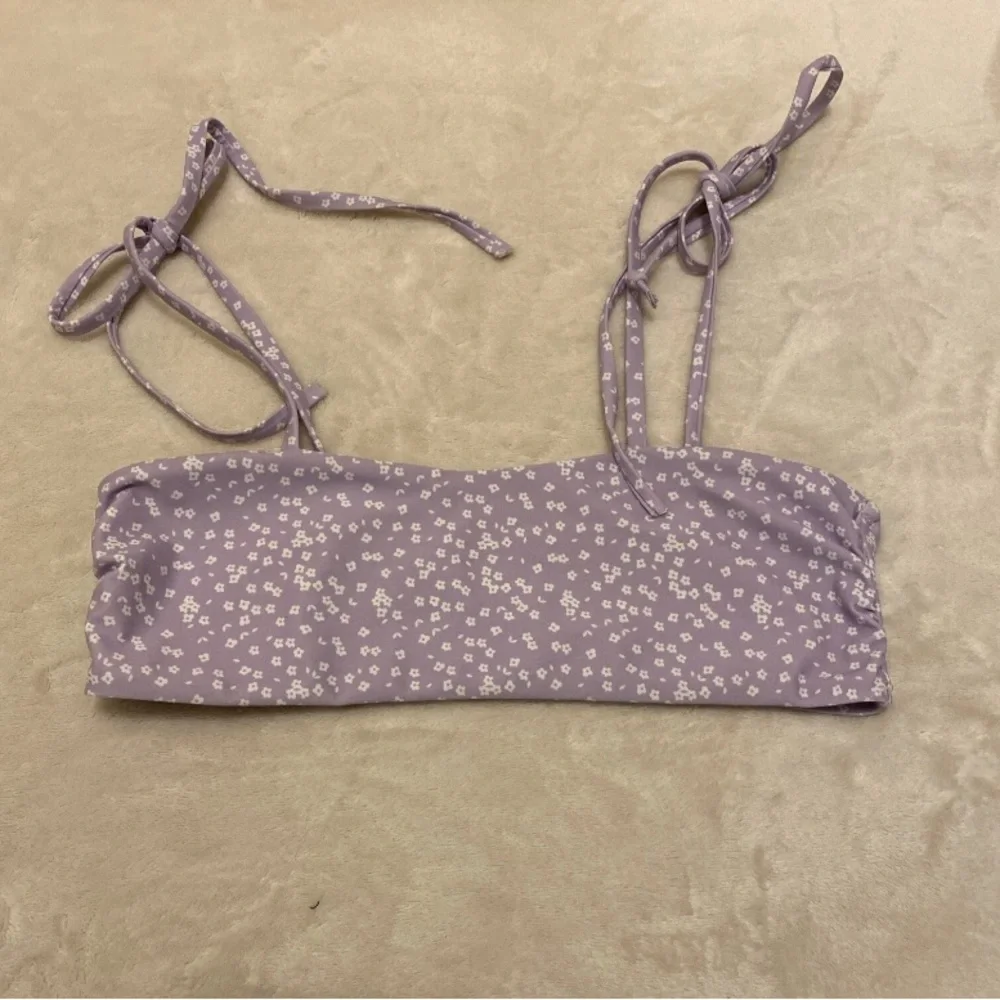 SHEIN Lavender Floral Tie-Strap Top